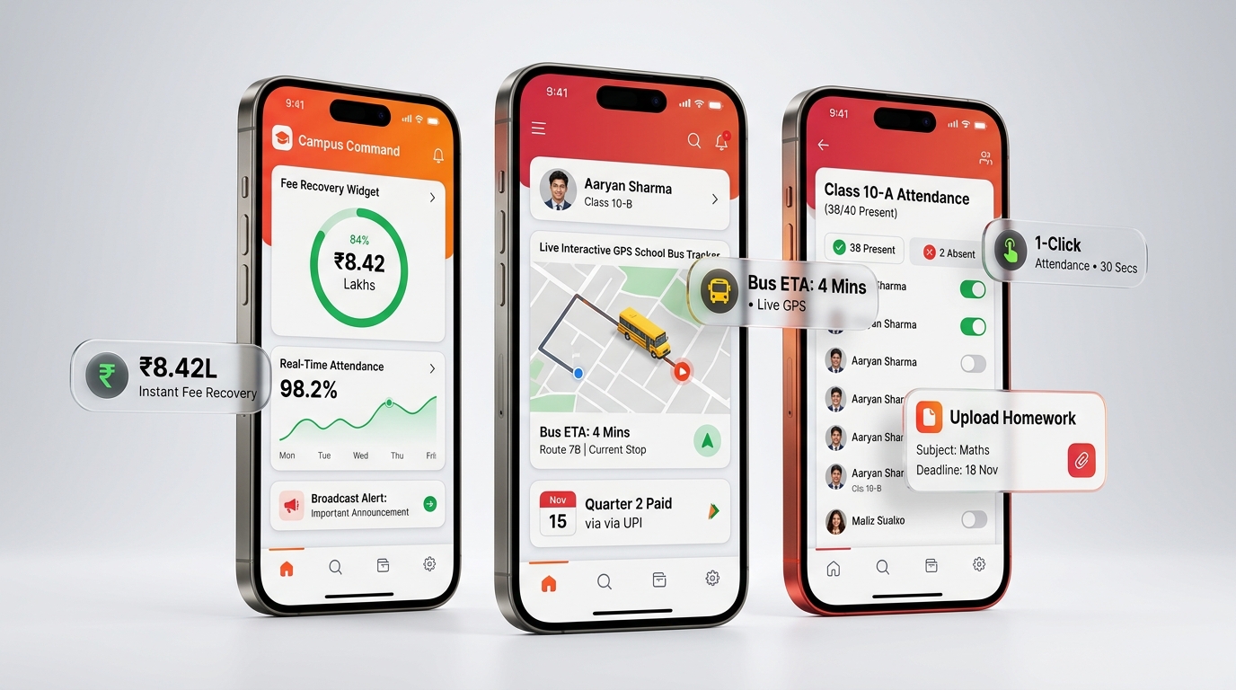 Literom Unified Mobile App with Dynamic Dashboards for Principal, Teacher and Parent